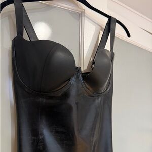 Plain Lady P Evening Dress w/ Single Trim Bra Cups in Supatex Black